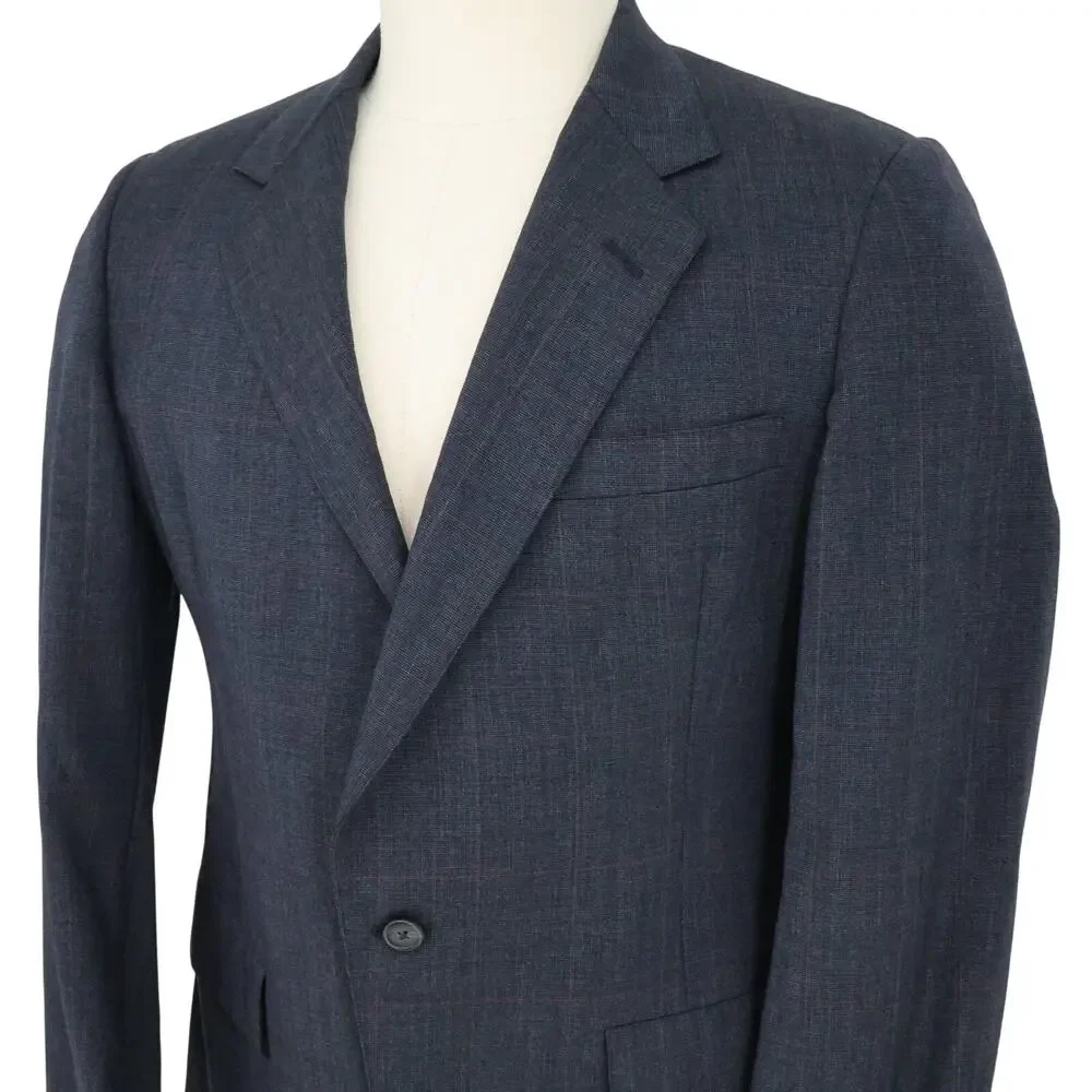 Hart Schaffner Marx Sport Coat Mens 40R Gray Micro Check Plaid Jacket Vintage